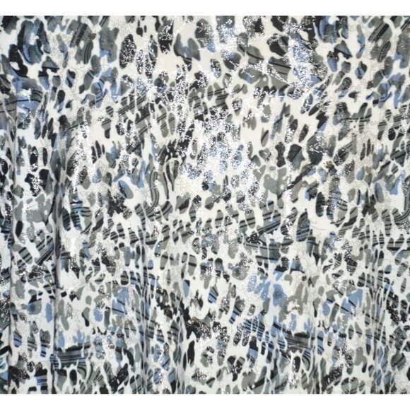 Rebecca Malone Women's Metallic Animal Print Thin Knit Top 1X 3/4 Sleeve Stretch - Picture 7 of 9